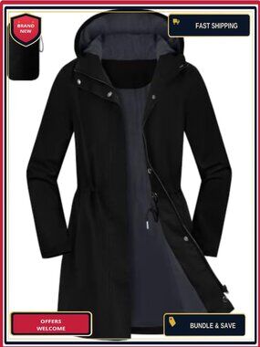 Women's Waterproof Rain Jacket with Hood Packable Lightweight Zip